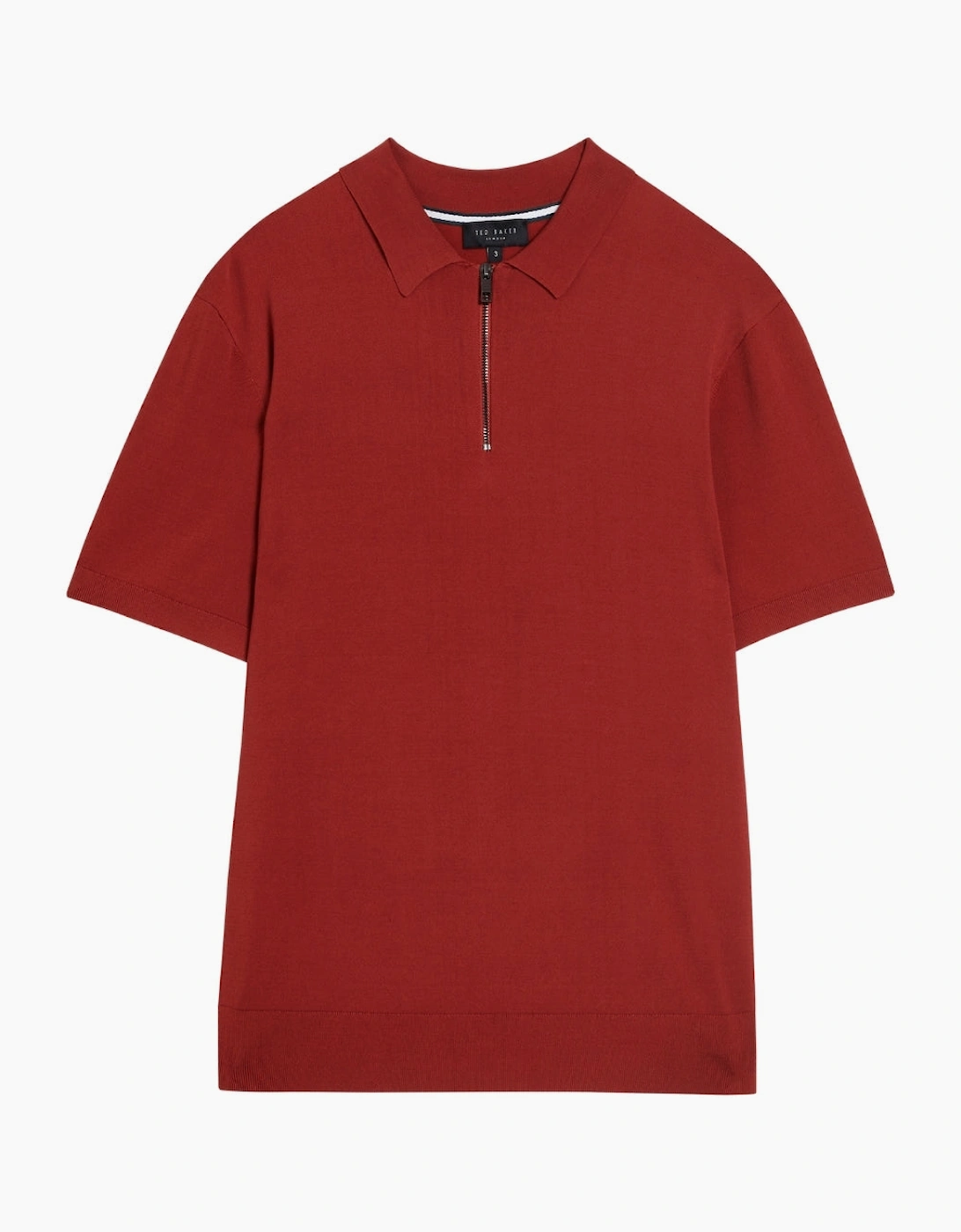 Ted Baker Daldin Rayon Zip Dark Brown Polo Shirt