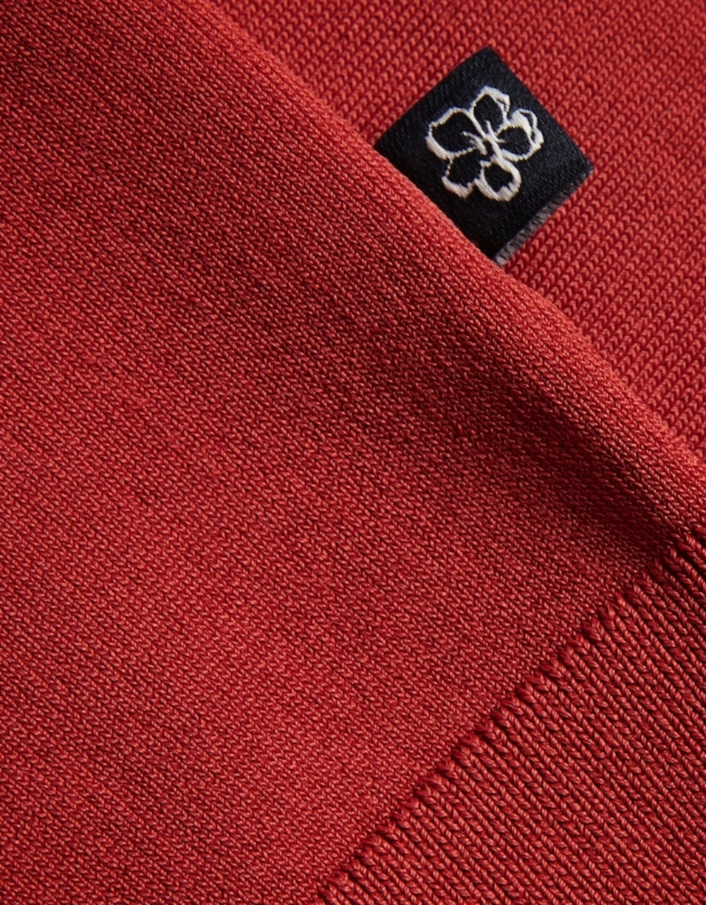 Ted Baker Daldin Rayon Zip Dark Brown Polo Shirt