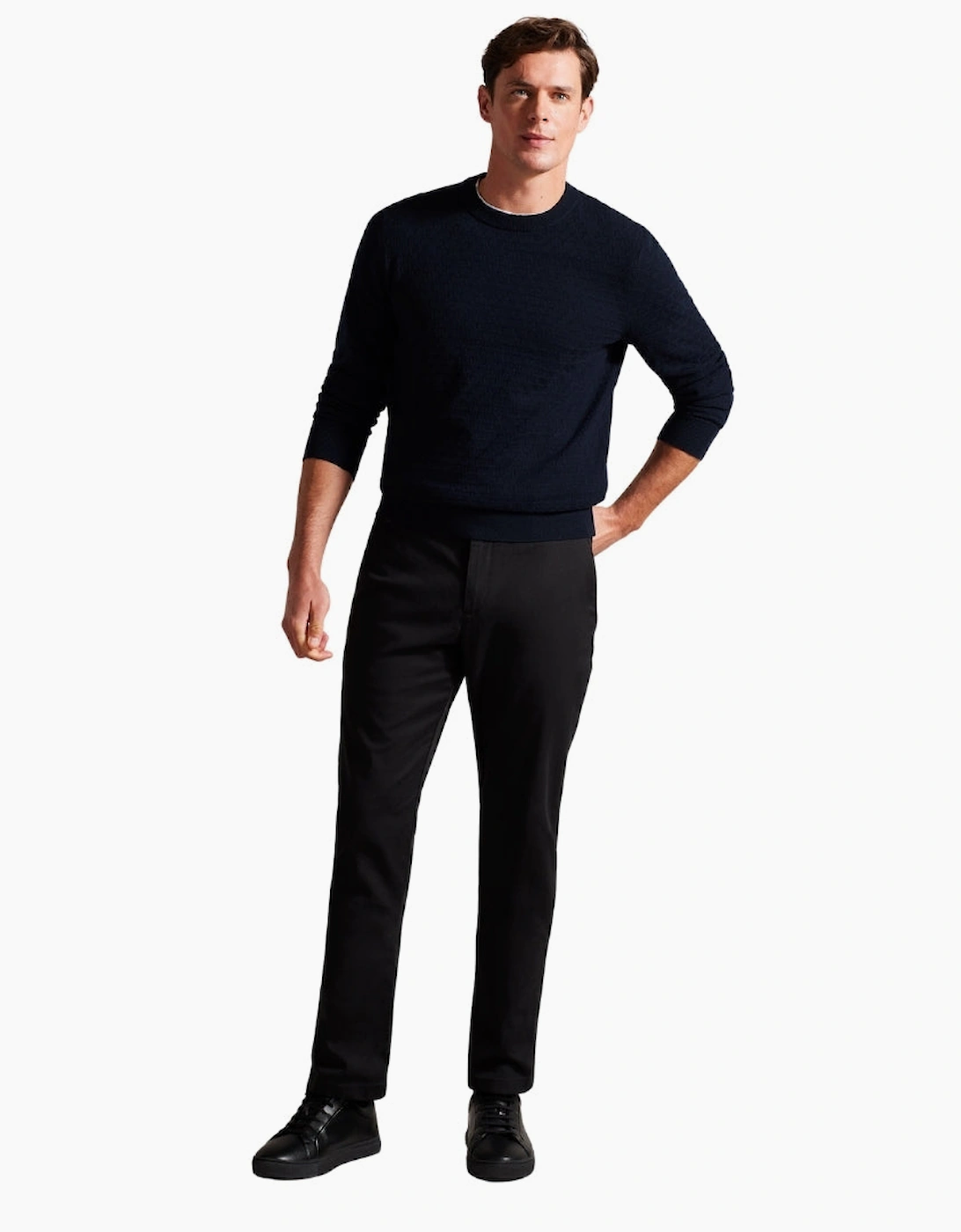 Ted Baker Loung T Stitch Crew Neck Navy Jumper