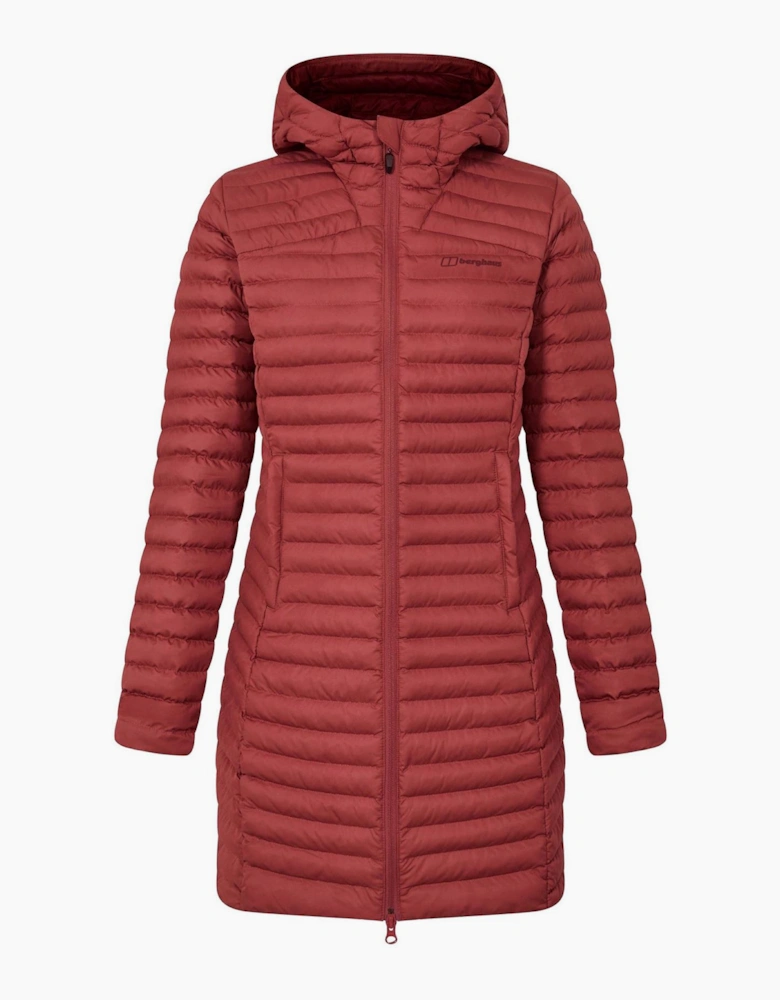 Nula Solid Patterned Hooded Puffer Jacket with Woven Cuff