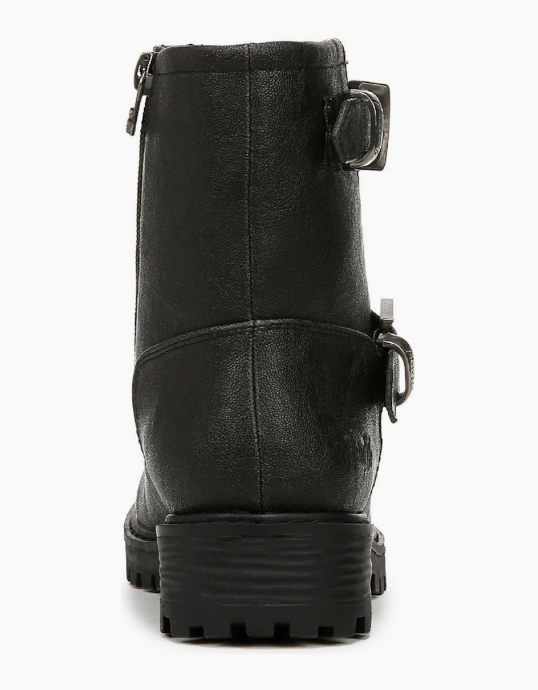 Raven Biker Low Heel Side-Zip Boots