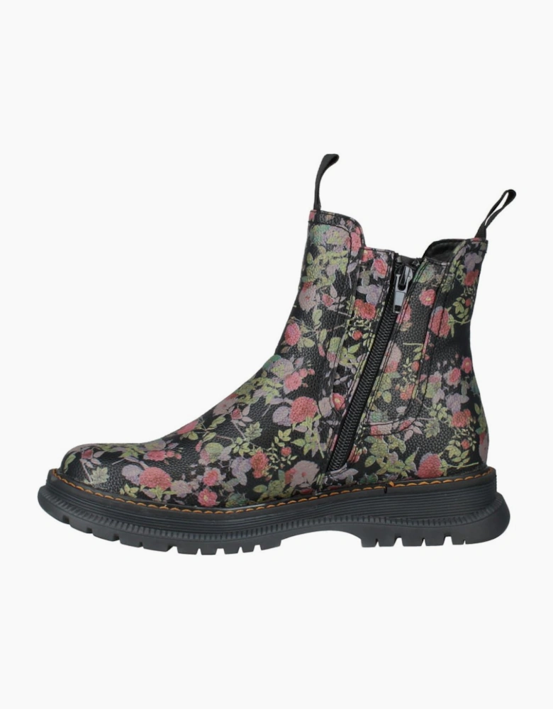 Peyton 05 Floral Womens Chelsea Boots
