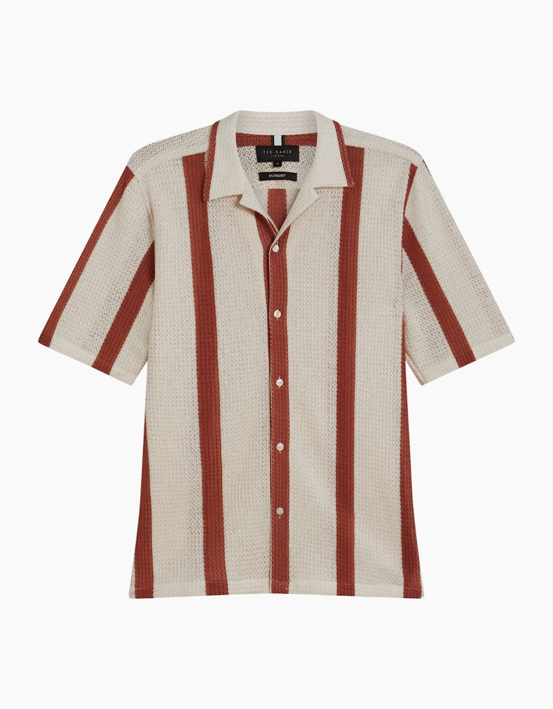 Ted Baker Niks Stripe Crochet Oversized Taupe Shirt