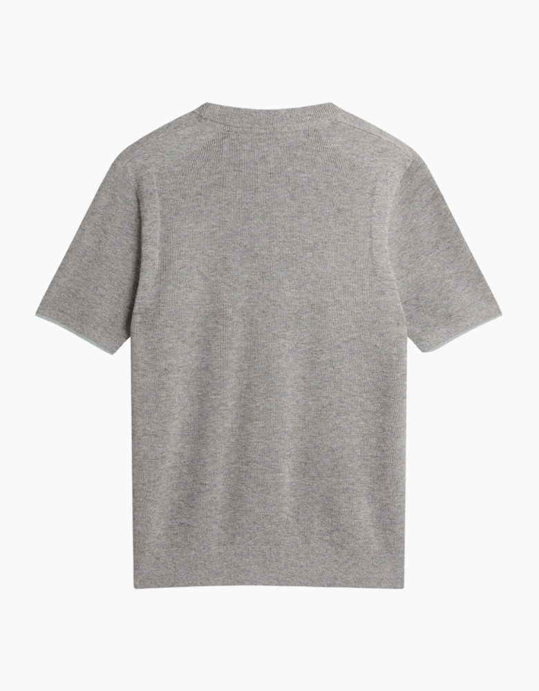 Ted Baker Voisin Mixed Ribbed Grey T-Shirt