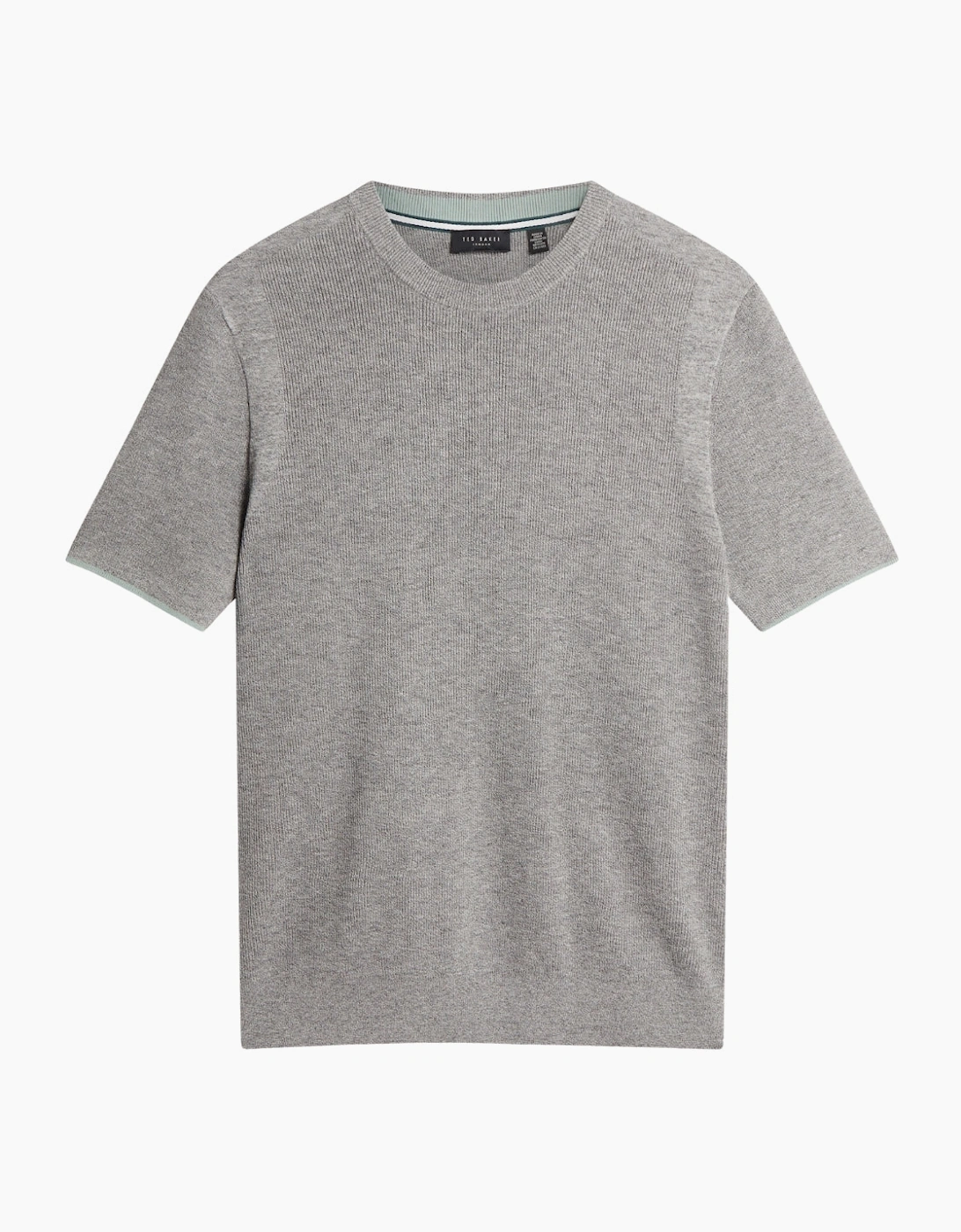 Ted Baker Voisin Mixed Ribbed Grey T-Shirt