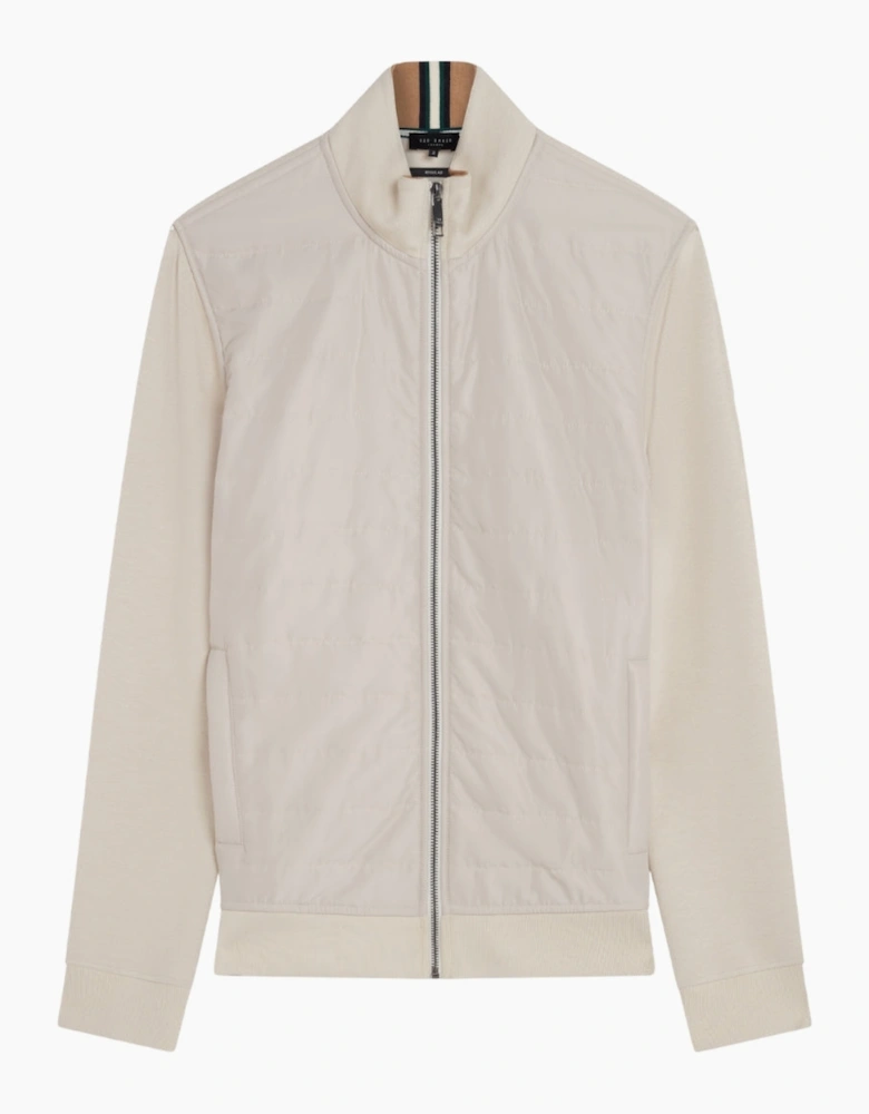 Ted Baker Entil Regular Fit Quilted Funnel Cream Jacket