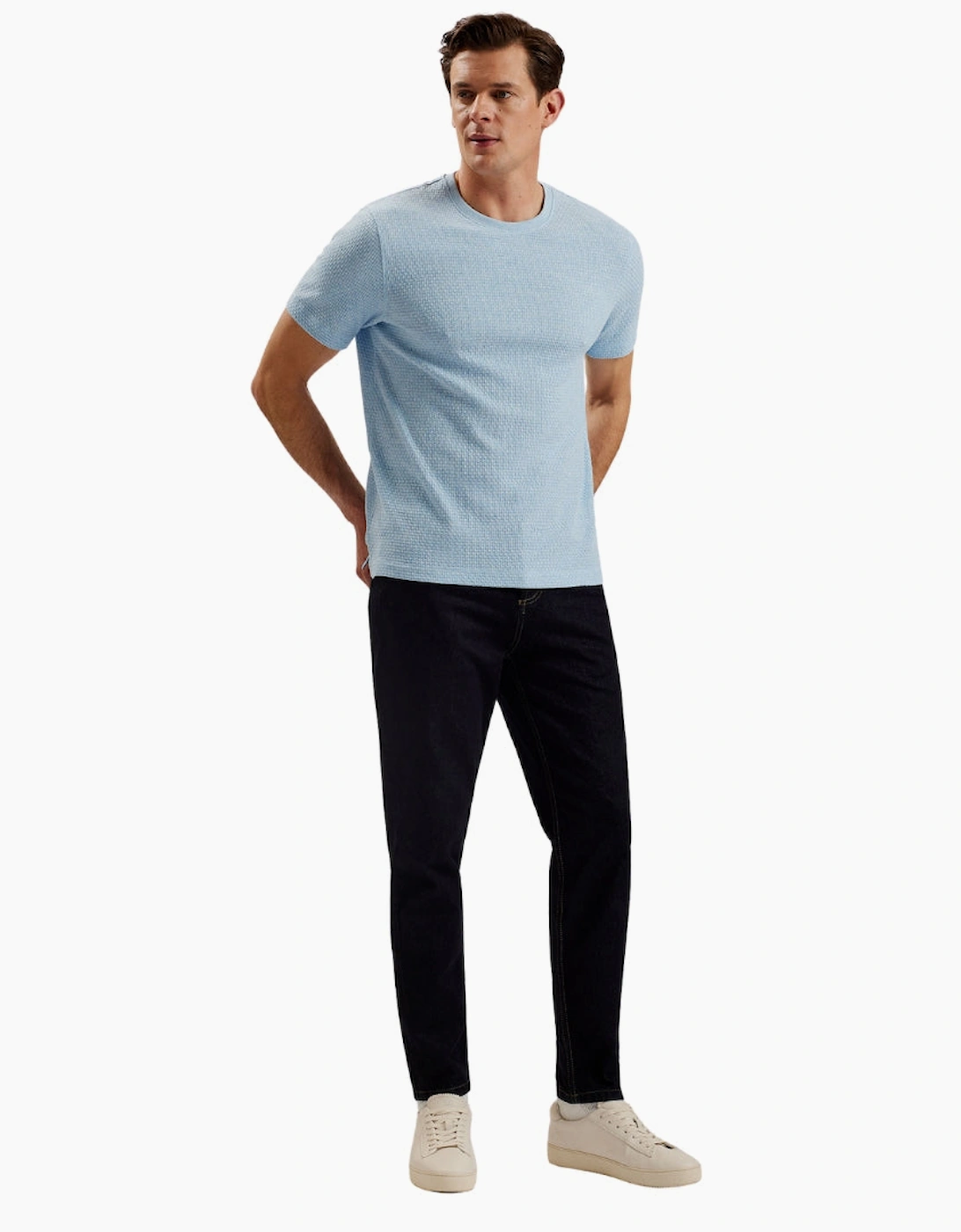 Ted Baker Curlys Regular Textured Blue T-Shirt