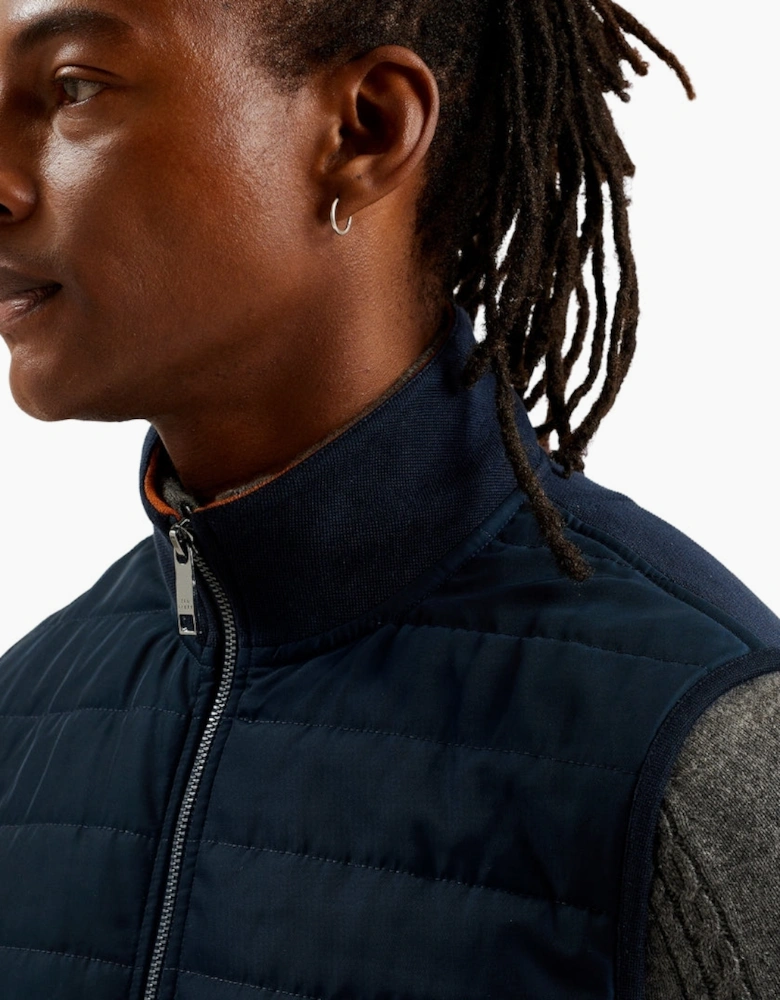 Ted Baker Atho Regular Fit Quilted Navy Gilet