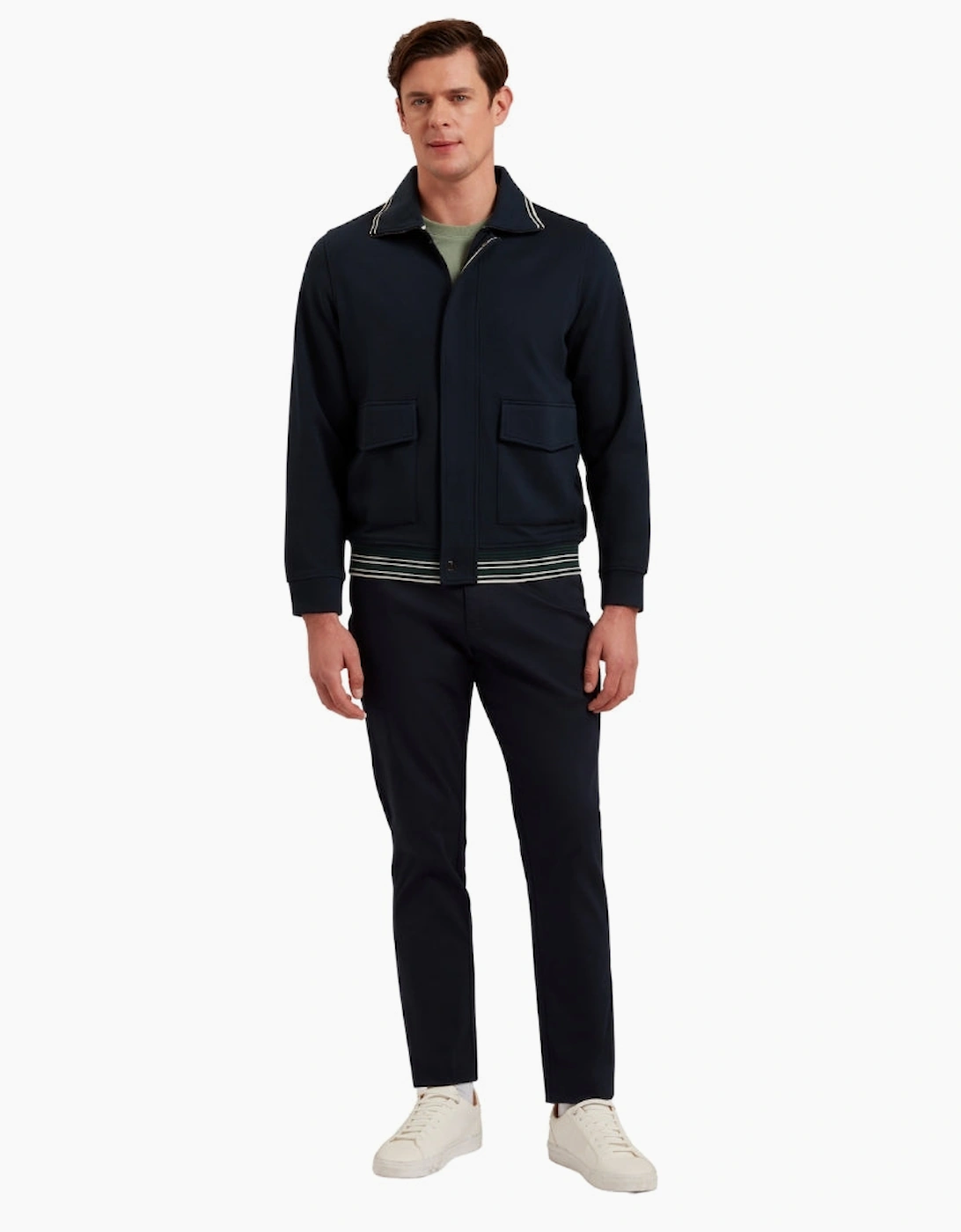 Ted Baker Mall Concealed Placket Navy Jacket