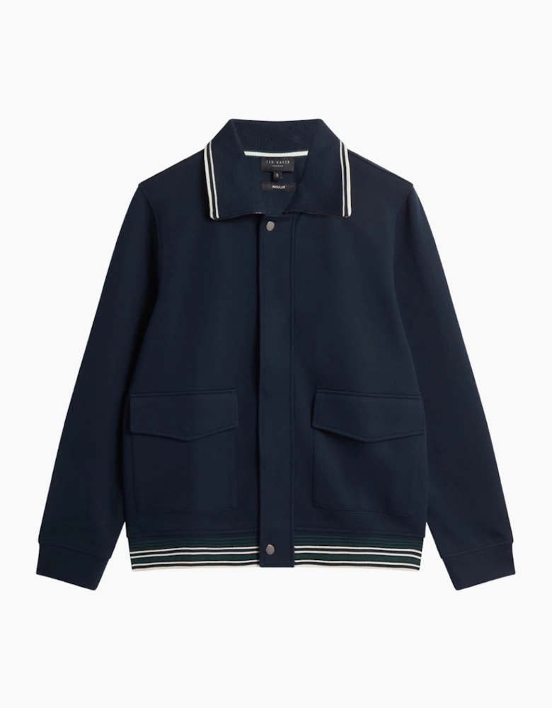 Ted Baker Mall Concealed Placket Navy Jacket