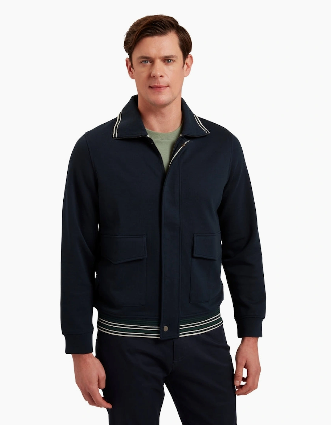 Ted Baker Mall Concealed Placket Navy Jacket