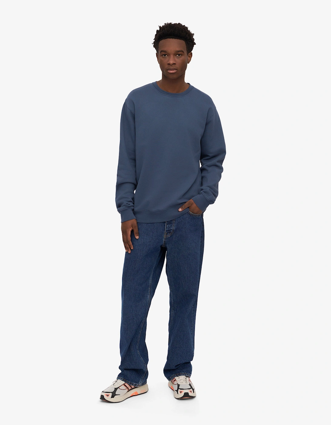 Colorful Standard Mens Classic Organic Crew Neck Sweatshirt - Petrol Blue