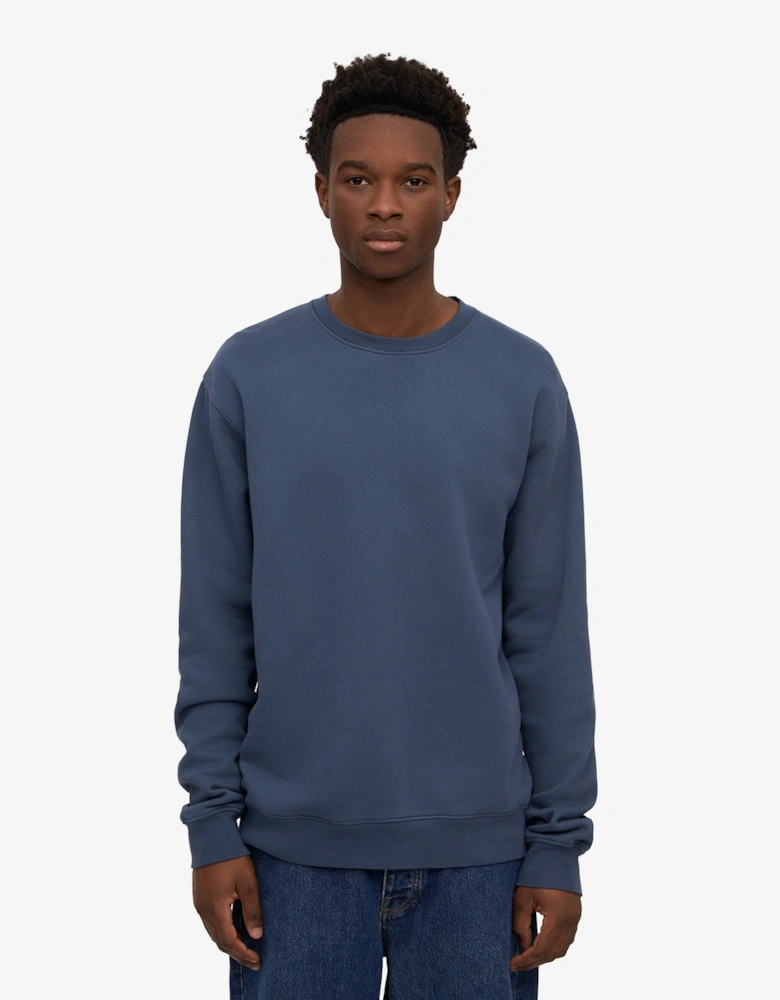 Colorful Standard Mens Classic Organic Crew Neck Sweatshirt - Petrol Blue