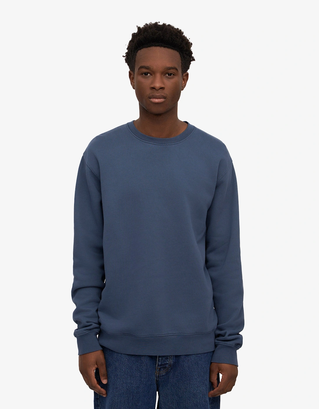 Colorful Standard Men's Blue Classic Organic Crew Neck Sweatshirt - Petrol - Size S