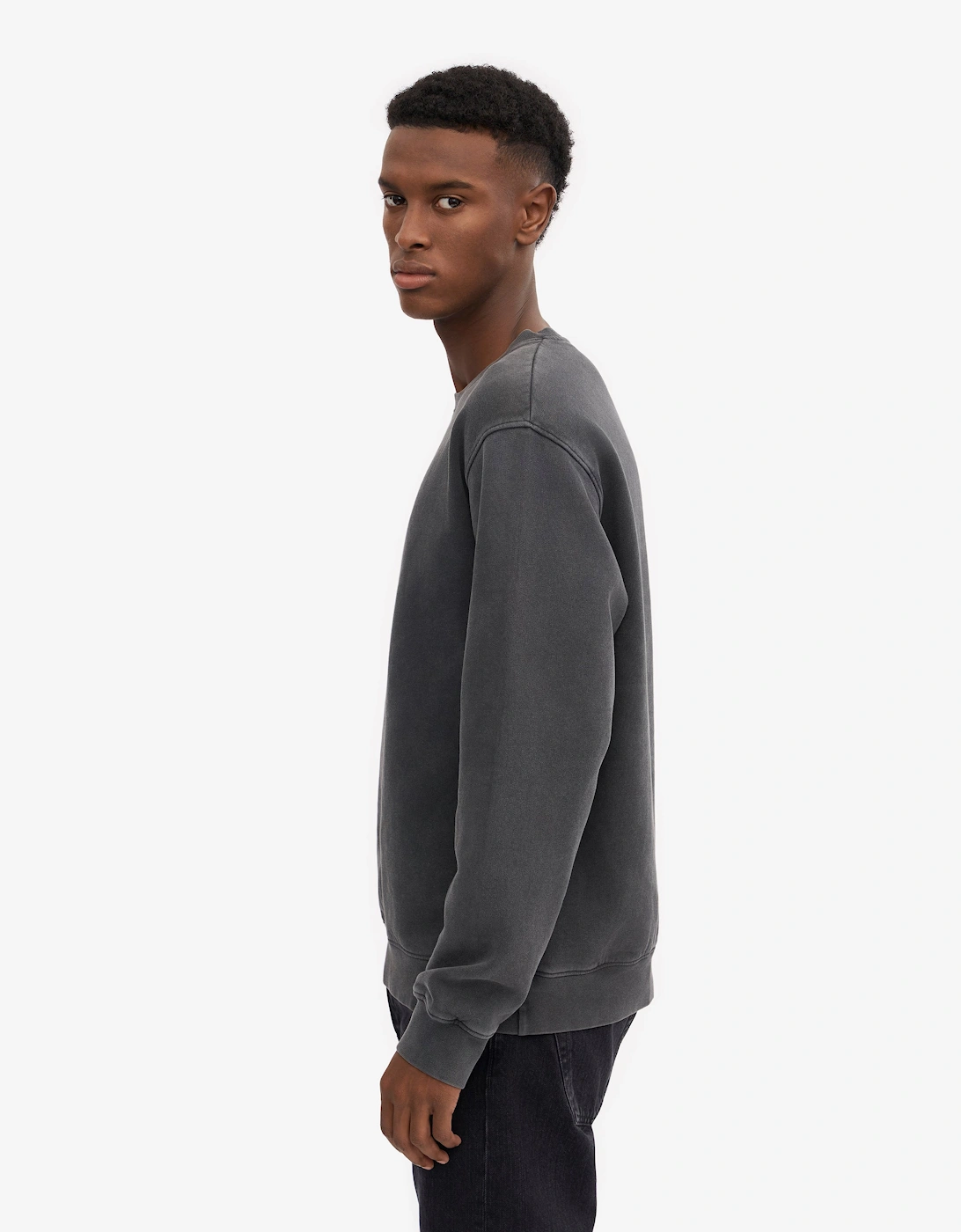 Colorful Standard Mens Classic Organic Crew Neck Sweatshirt - Faded Black