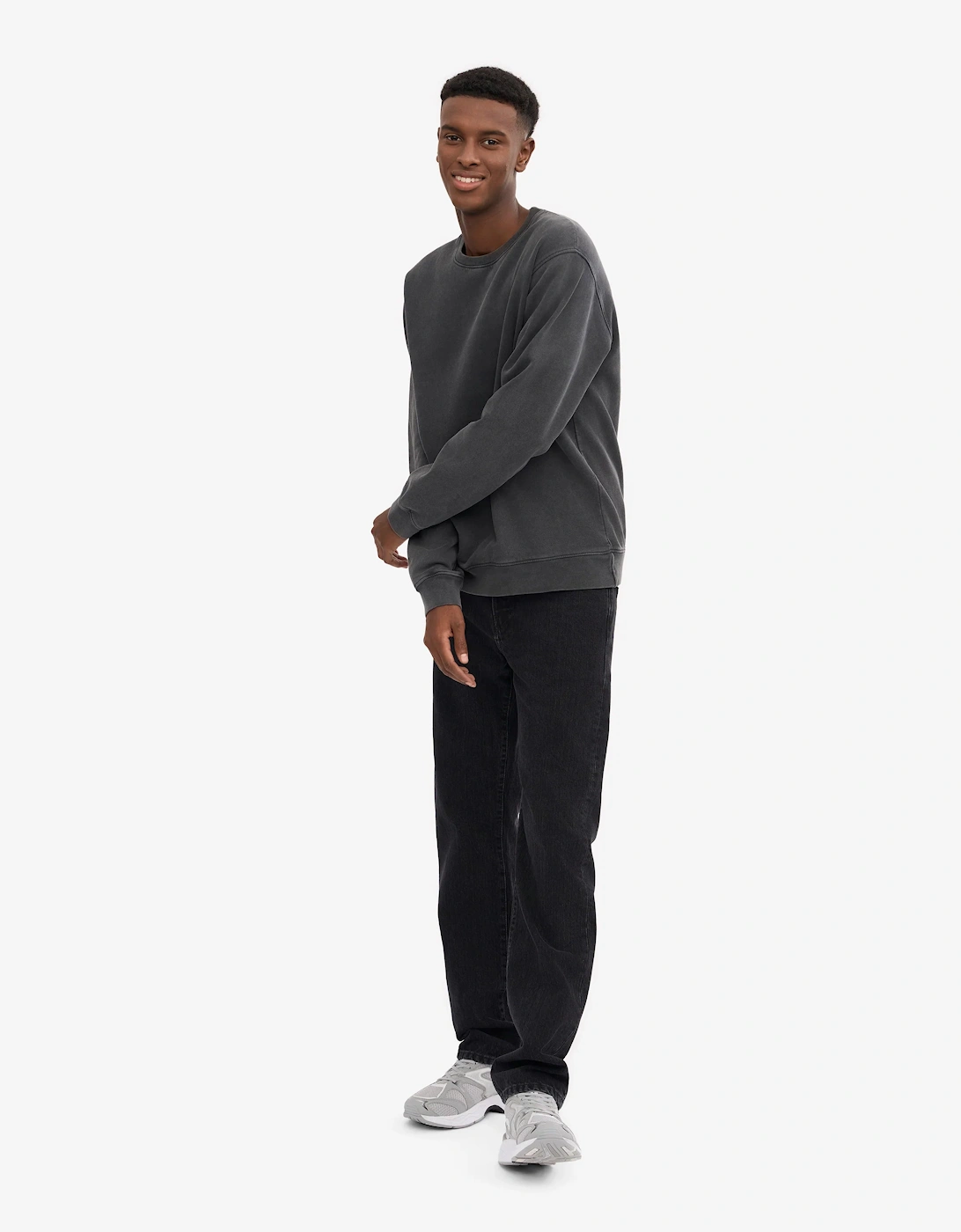Colorful Standard Mens Classic Organic Crew Neck Sweatshirt - Faded Black