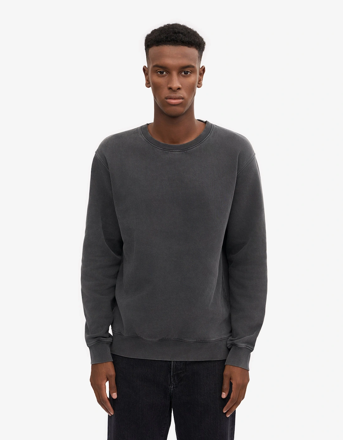 Colorful Standard Mens Classic Organic Crew Neck Sweatshirt - Faded Black