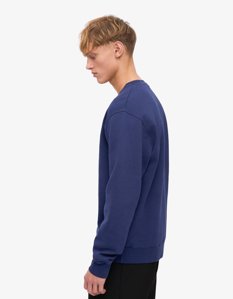 Colorful Standard Mens Classic Organic Crew Neck Sweatshirt - Marine Blue