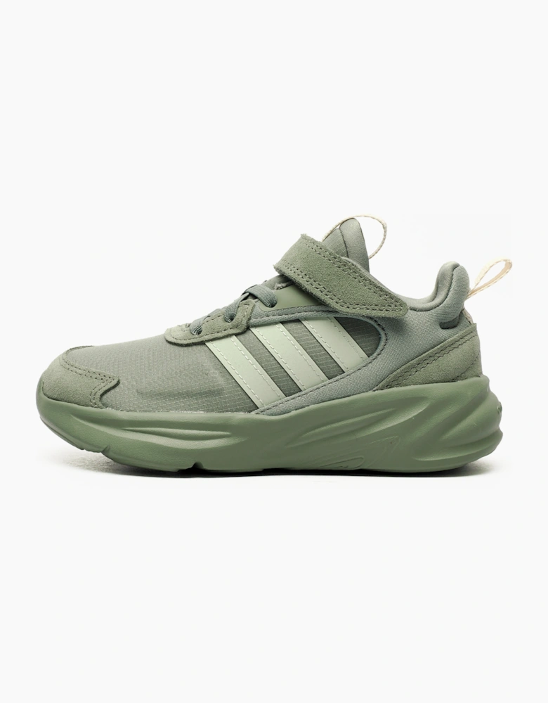 Adidas Ozelle EL Junior Trainers B Grade Silver Green / Linen Green / Off White