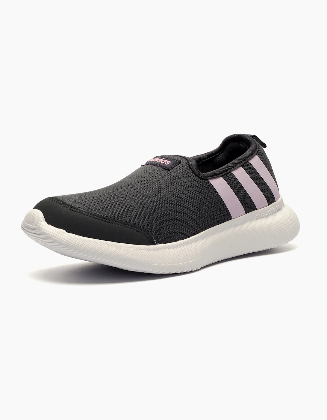 Adidas Cloudfoam Breeze Womens Slip On Shoes Charcoal Grey / Lilac