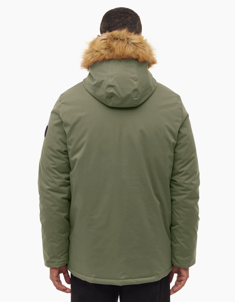 Bench Jarryl Mens Padded Parka Jacket Khaki