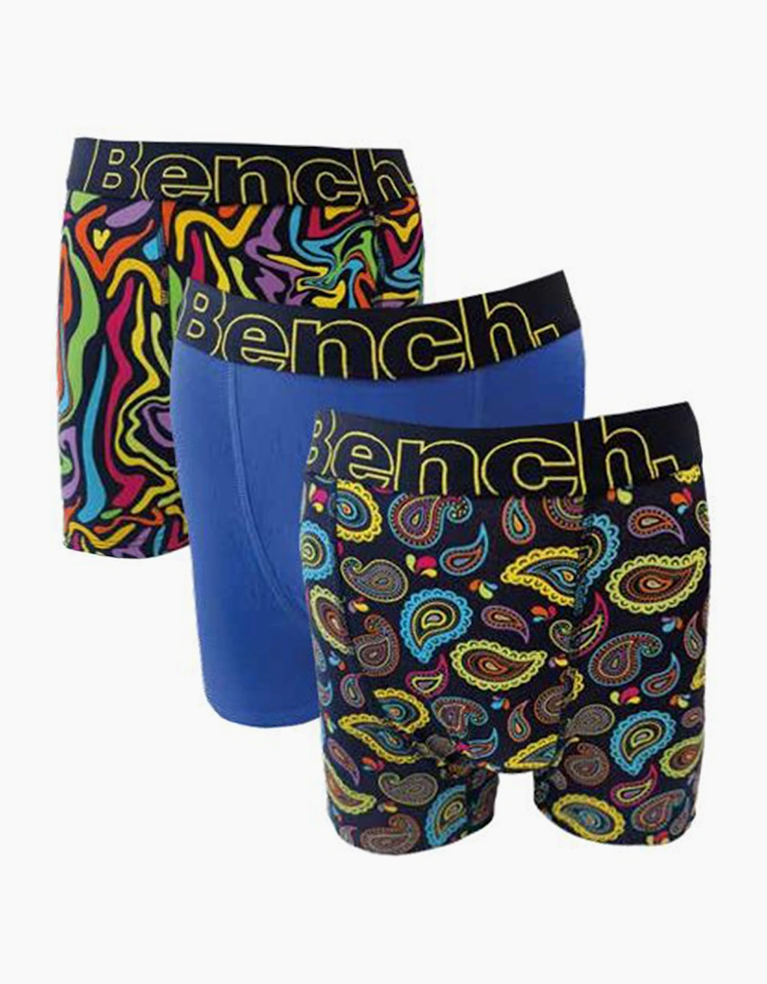 Bench Zaid 3pk Mens Boxer Shorts Blue / Multicolour Patterned