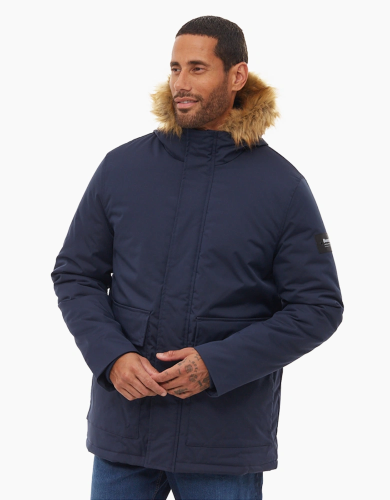 Bench Jarryl Mens Padded Parka Jacket Navy