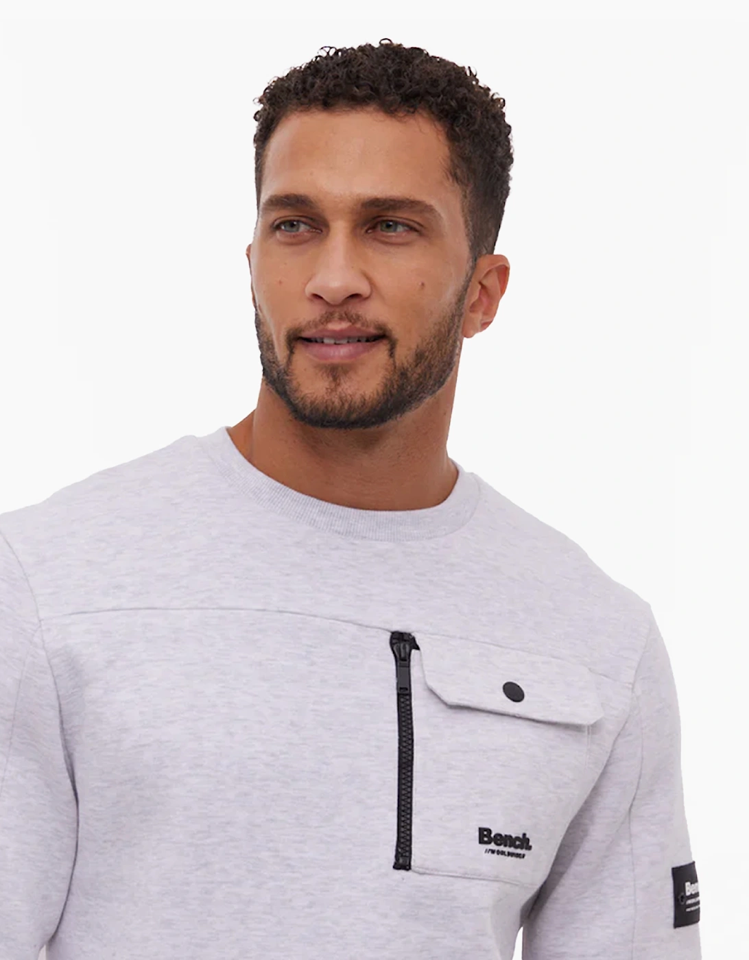 Bench Rissio Mens Sweatshirt Marl Grey