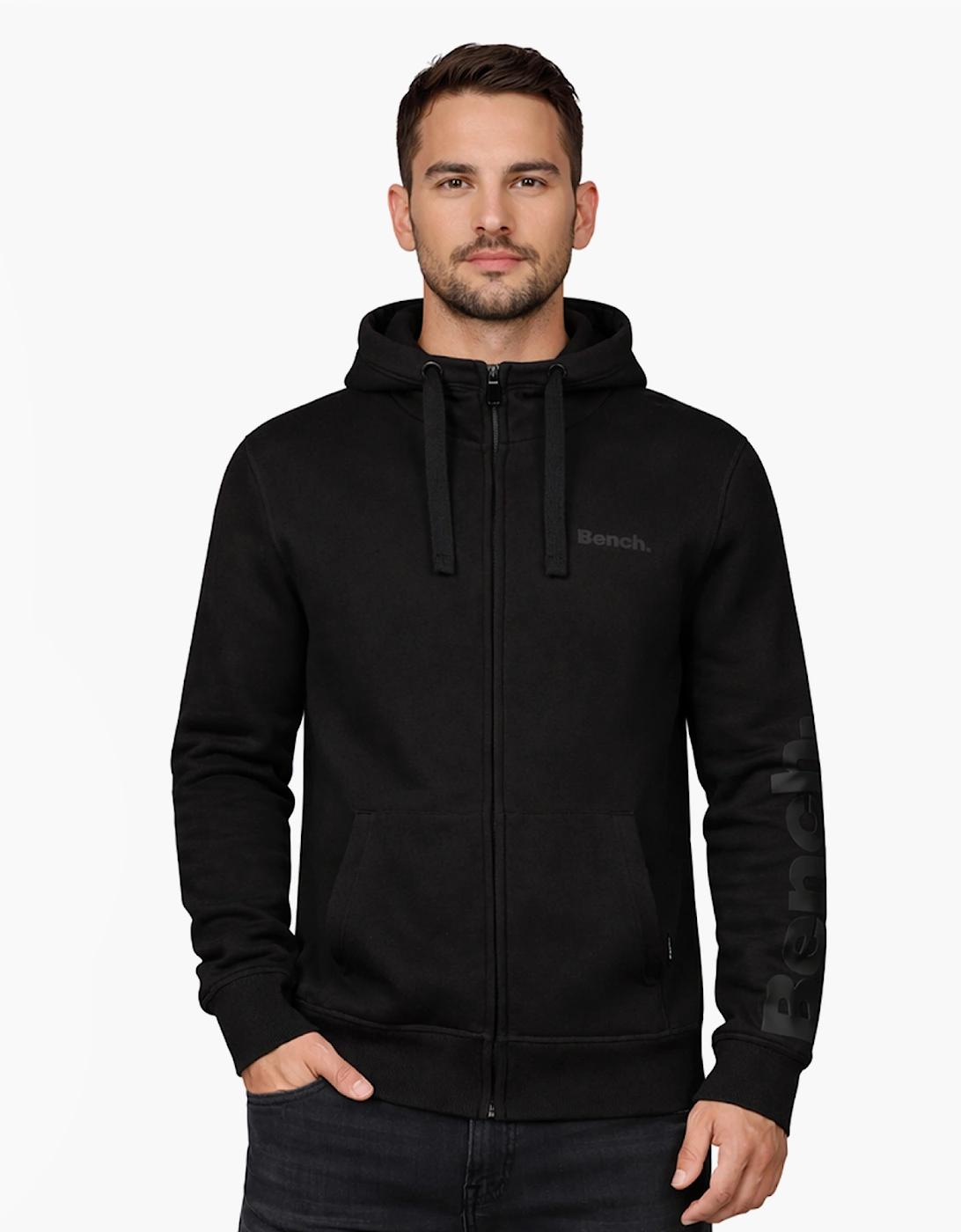 Bench Trepa Mens Zip Hoodie Black