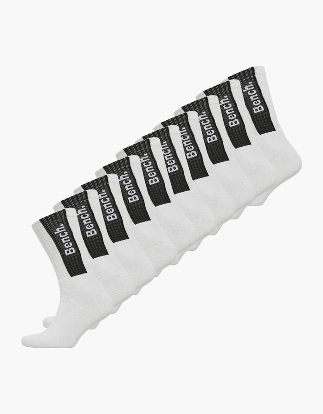 Bench Sopranoten Mens 10pack Crew Socks White