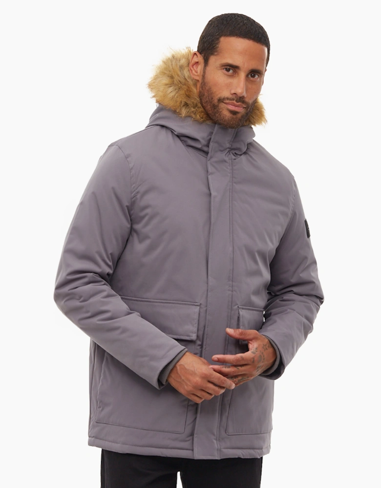 Bench Jarryl Mens Padded Parka Jacket Steel Grey