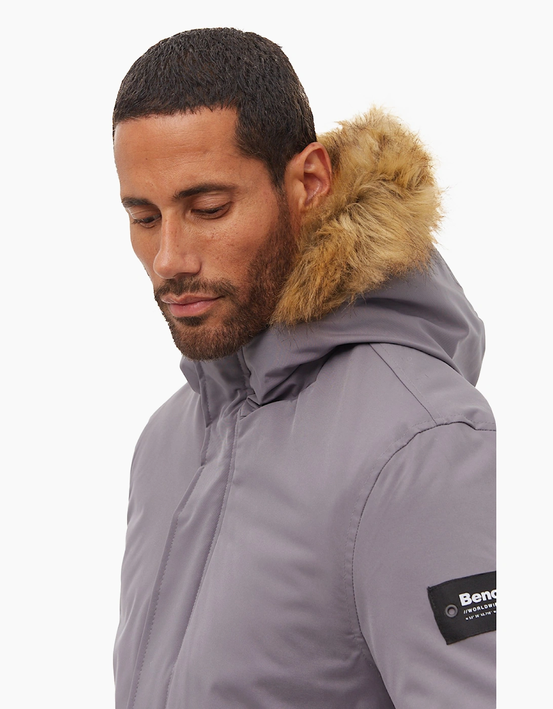 Bench Jarryl Mens Padded Parka Jacket Steel Grey