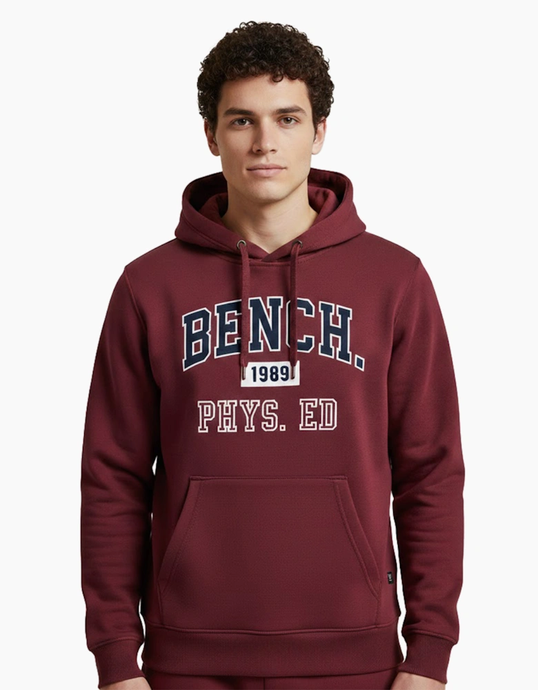 Bench Hulton Vintage Mens Hoodie Burgundy