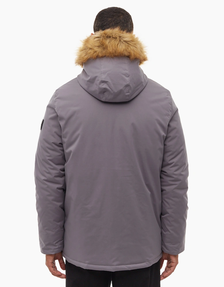 Bench Jarryl Mens Padded Parka Jacket Steel Grey
