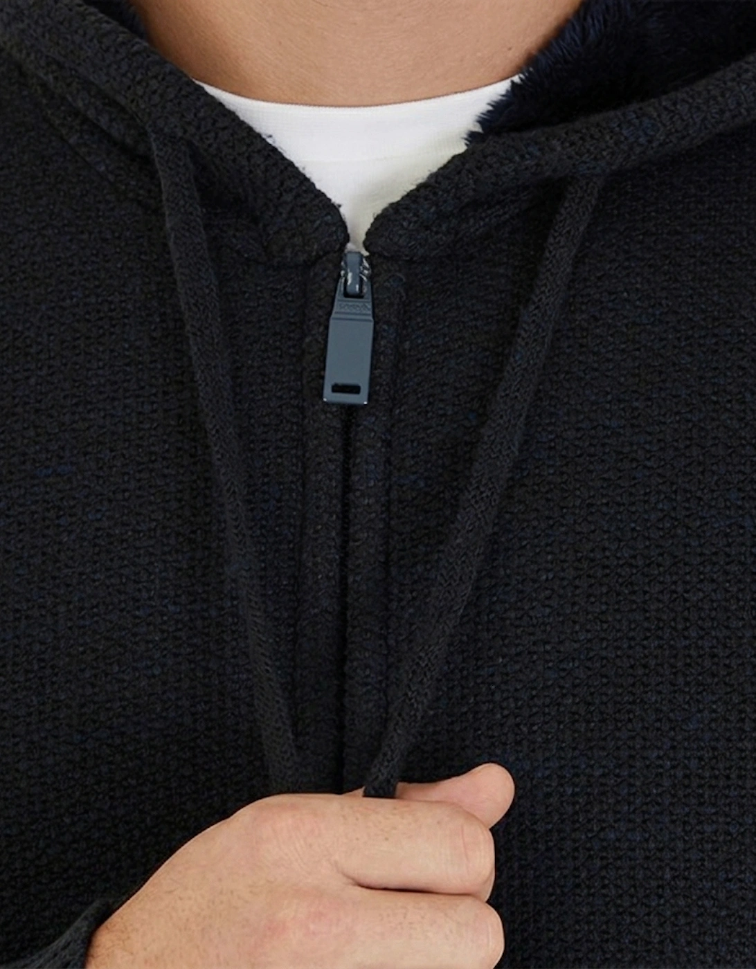 Bench Melsa Mens Knitted Hoodie Navy Marl
