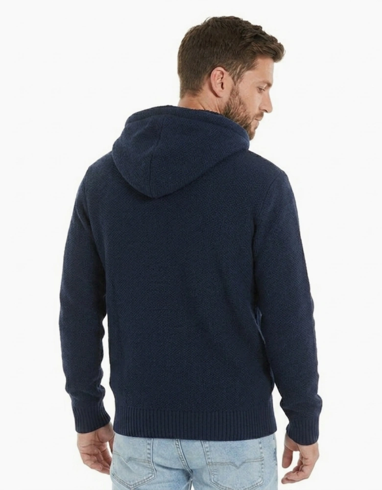 Bench Melsa Mens Knitted Hoodie Navy Marl