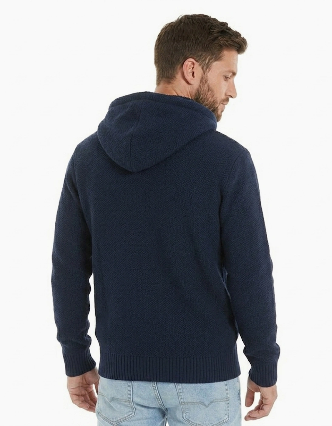 Bench Melsa Mens Knitted Hoodie Navy Marl