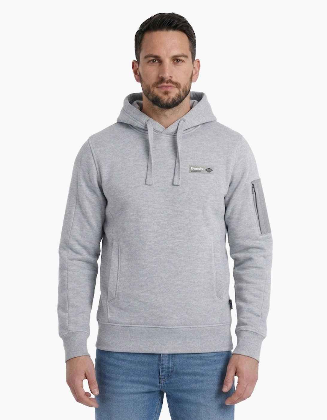 Bench Original Mens Hoodie Grey Marl