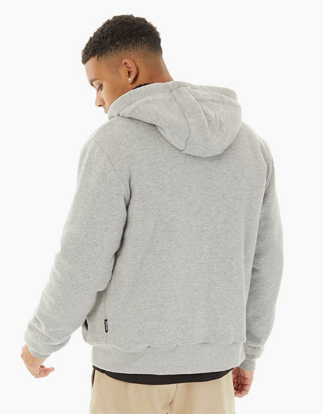 Bench Baraz Mens Zip Hoodie Grey Marl