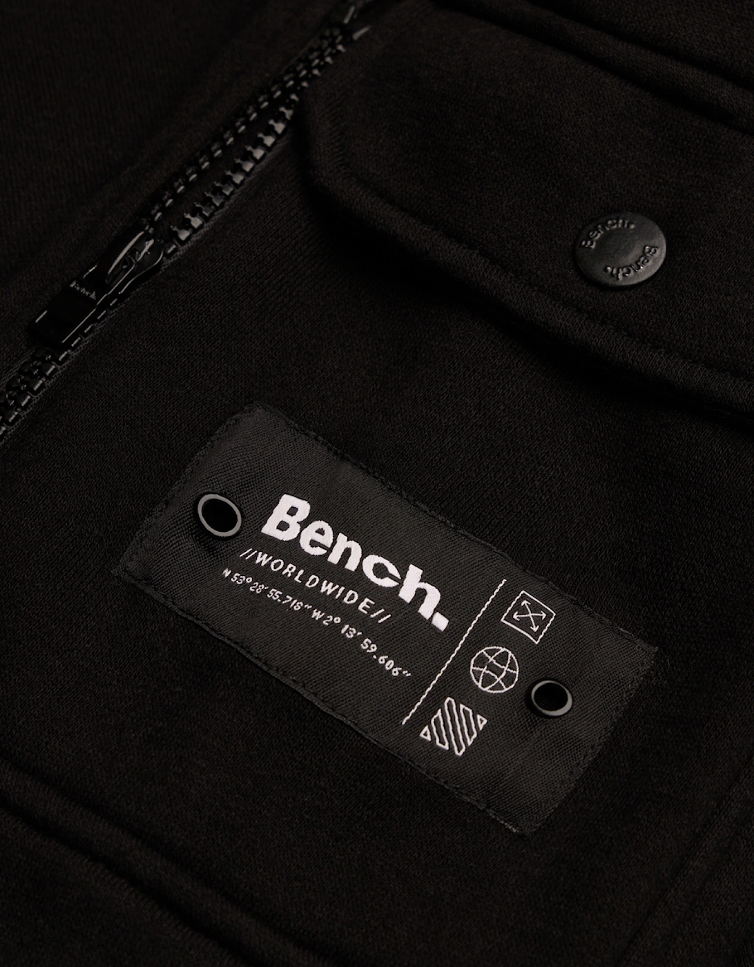 Bench Areto Zip Mens Hoodie Black