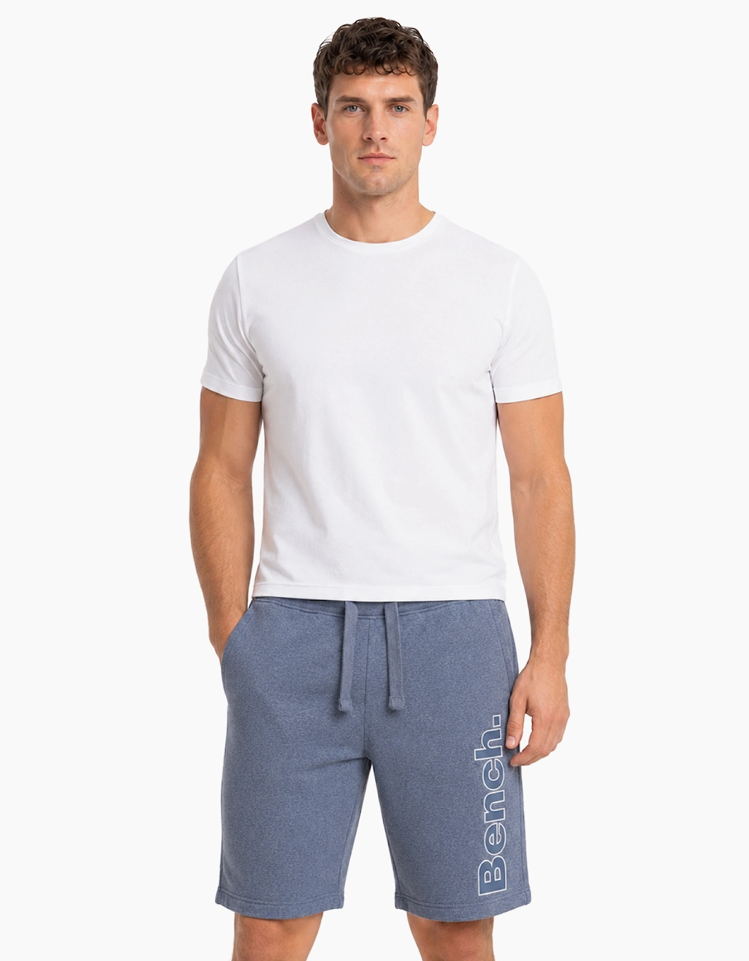 Bench Dursley Mens Fleece Shorts Denim Blue