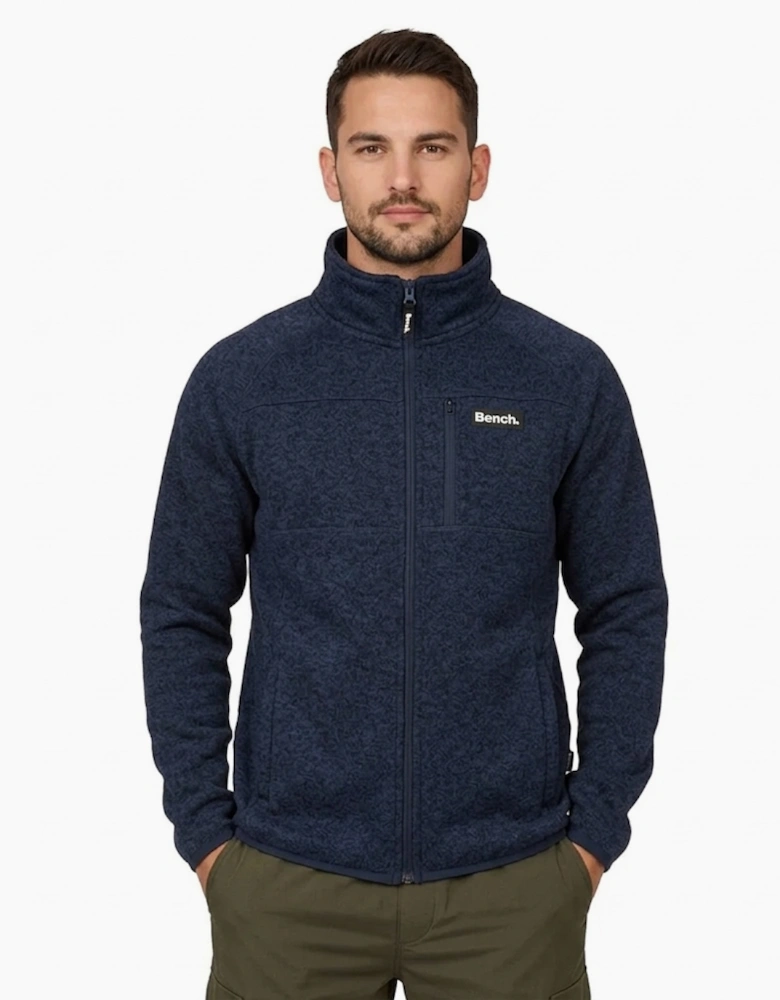 Bench Wylden Mens Knitted Full Zip Top Navy Marl