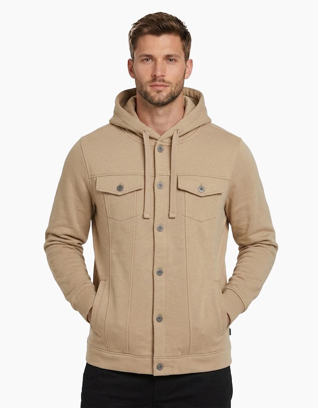 Bench Whiston Mens Hooded Jacket Stone
