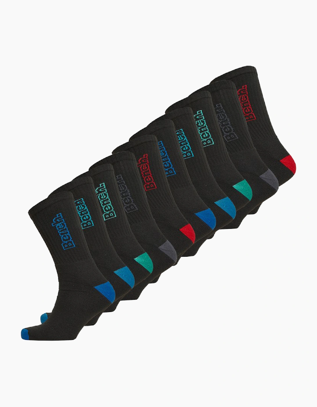 Bench Atlasten Mens 10 pair pack Crew Socks Assorted