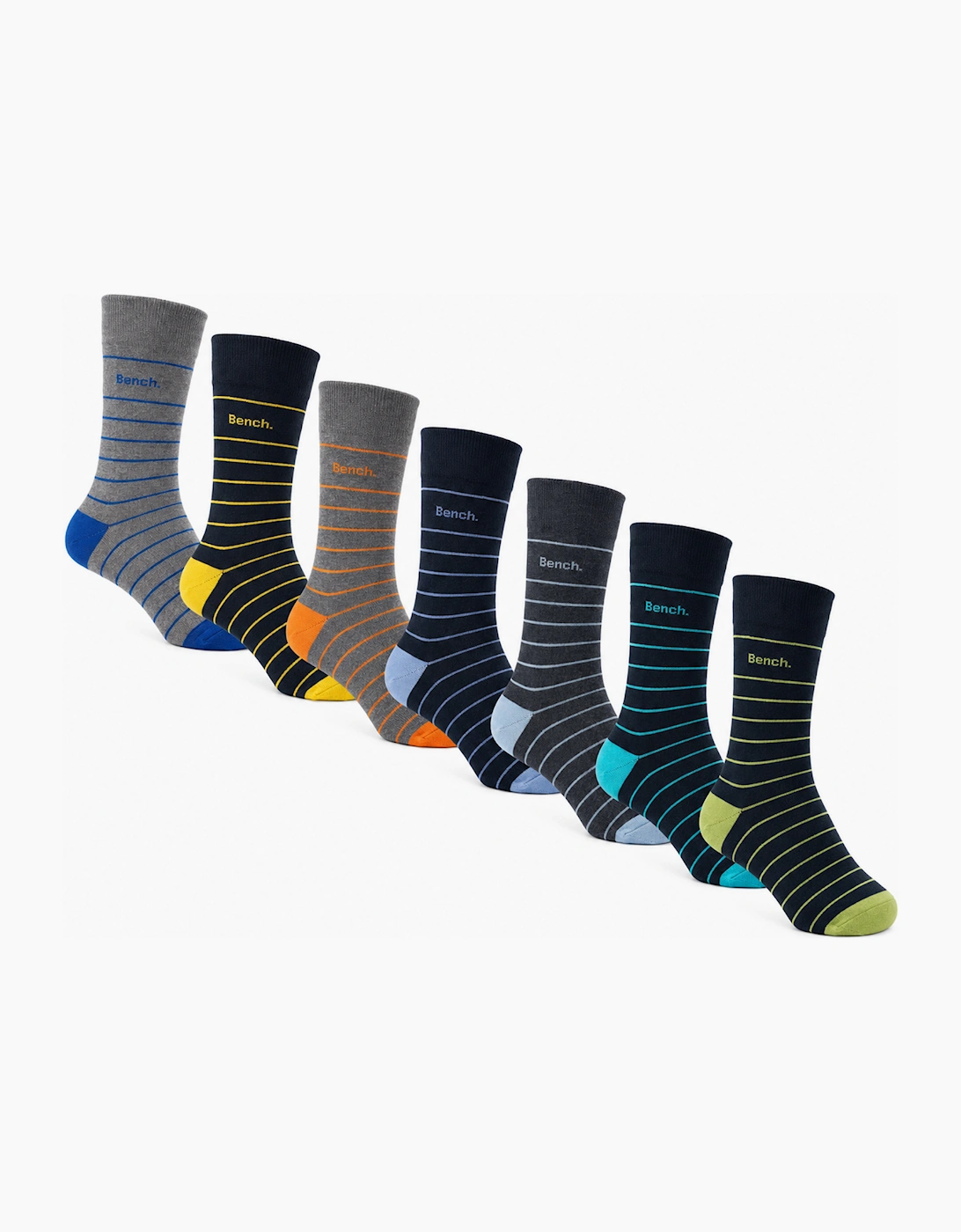 Bench Tirton Mens 7pack Dress Socks Assorted