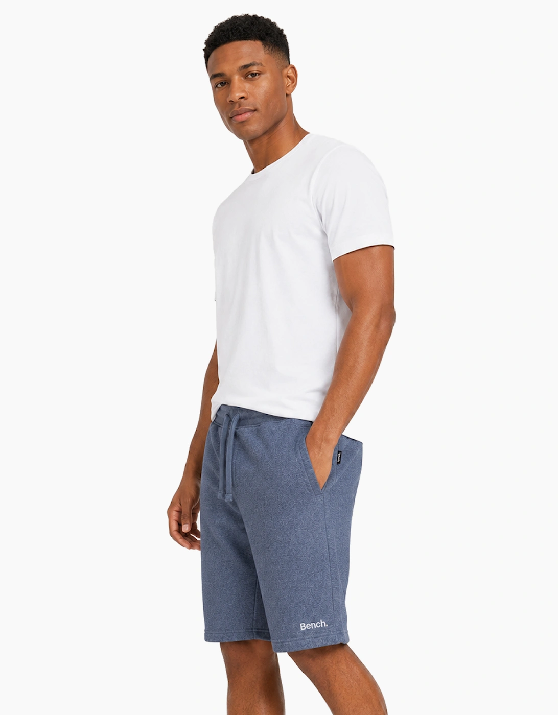 Bench Olliar Mens Fleece Shorts Denim Blue Marl