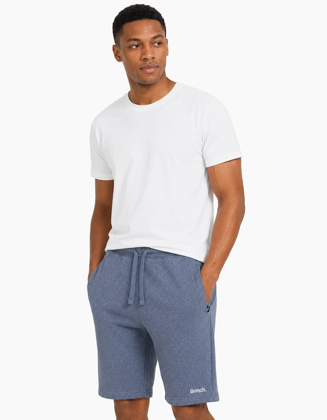 Bench Olliar Mens Fleece Shorts Denim Blue Marl