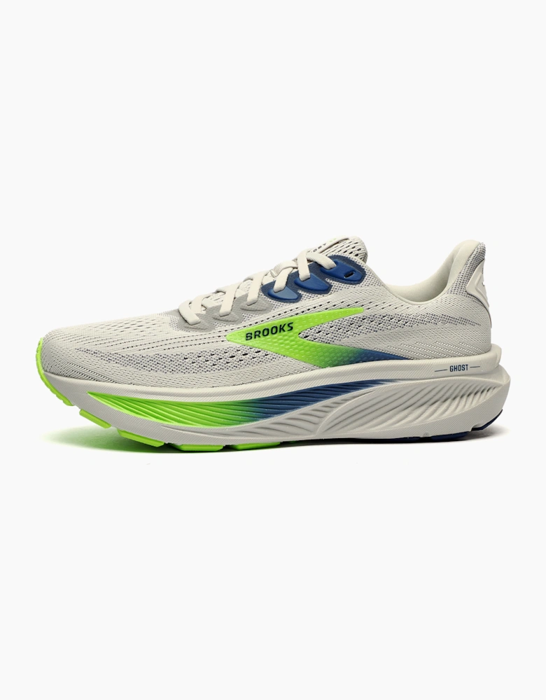 Brooks Ghost 17 Mens Running Shoes Grey Oyster / Blue / Green