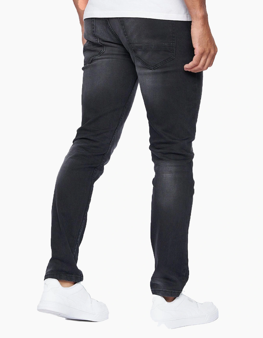 Crosshatch Barbeck Slim Fit Jeans Mens Black Wash