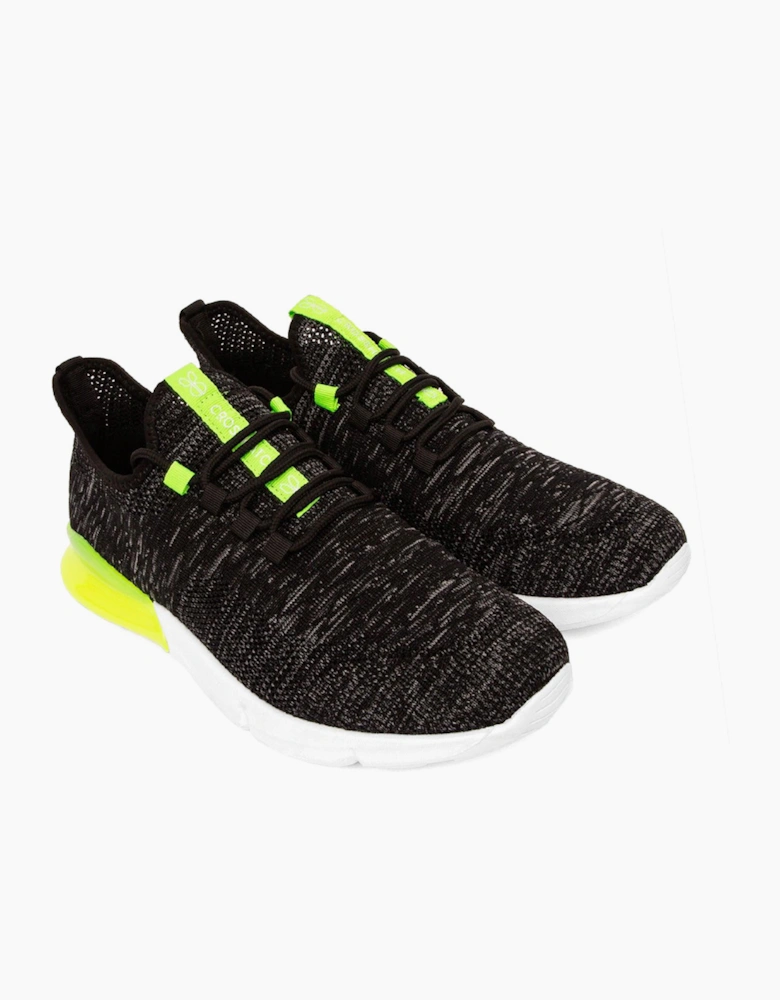 Crosshatch Smitlay Mens Trainers Black/Green
